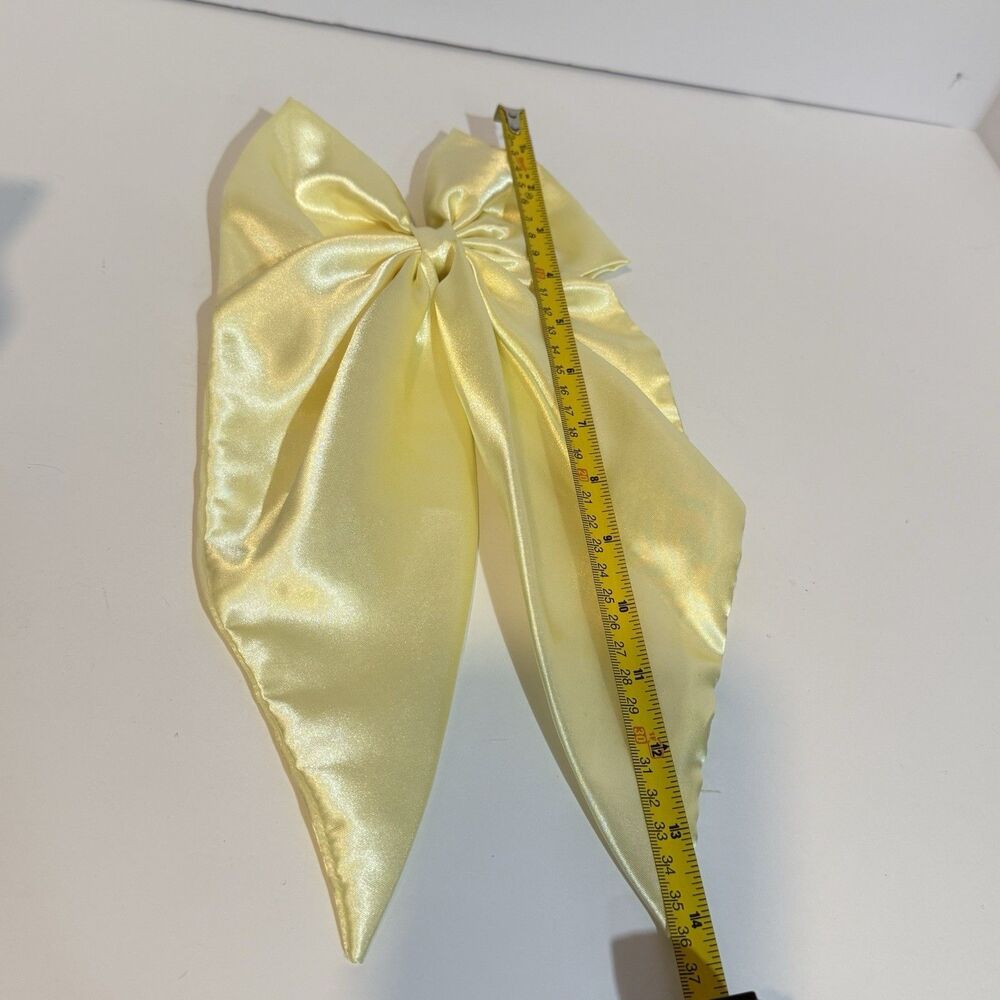 Large Satin Bow Barrettes Women Ribbon Hair Clips Hairpins for Styling Yellow - Picture 9 of 16
